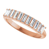 14K Gold Straight Baguette Lab-Grown Diamond Eleven-Stone Anniversary Band – 1/3–5/8 CTW - Rose Gold - view 5