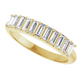 14K Gold Straight Baguette Natural Diamond Eleven-Stone Anniversary Band – 1/2–3/4 CTW - Yellow Gold - view 5
