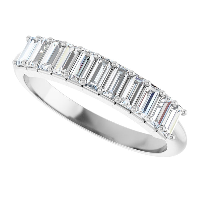 Platinum Straight Baguette Lab-Grown Diamond Eleven-Stone Anniversary Band – 1/3–5/8 CTW - view 5