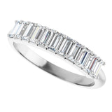 Platinum Straight Baguette Natural Diamond Eleven-Stone Anniversary Band – 1/2–3/4 CTW - view 5