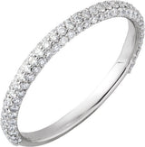 14K Gold Round Natural Diamond Pavé-Style Anniversary Band – 3/8 CTW