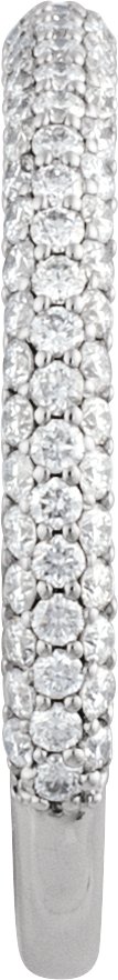 14K Gold Round Natural Diamond Pavé-Style Anniversary Band – 3/8 CTW - view 3