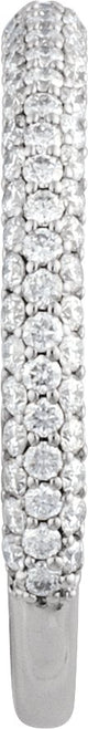 14K Gold Round Natural Diamond Pavé-Style Anniversary Band – 3/8 CTW - view 3
