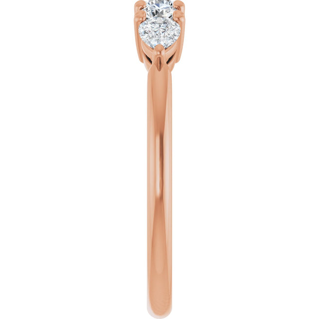 14K Gold Round Lab-Grown Diamond Anniversary Band - 3/8-1 CTW - Rose Gold - view 4