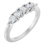 14K Gold Round Lab-Grown Diamond Anniversary Band - 3/8-1 CTW - White Gold