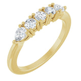 14K Gold Round Natural Diamond Anniversary Band - 3/8-9/10 CTW - Yellow Gold
