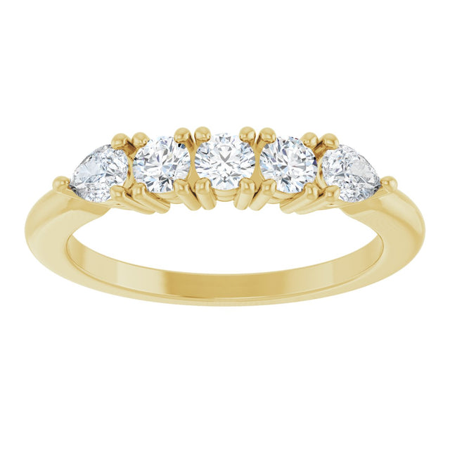 14K Gold Round Lab-Grown Diamond Anniversary Band - 3/8-1 CTW - Yellow Gold - view 3