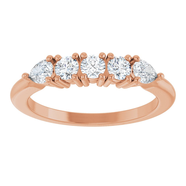 14K Gold Round Lab-Grown Diamond Anniversary Band - 3/8-1 CTW - Rose Gold - view 3