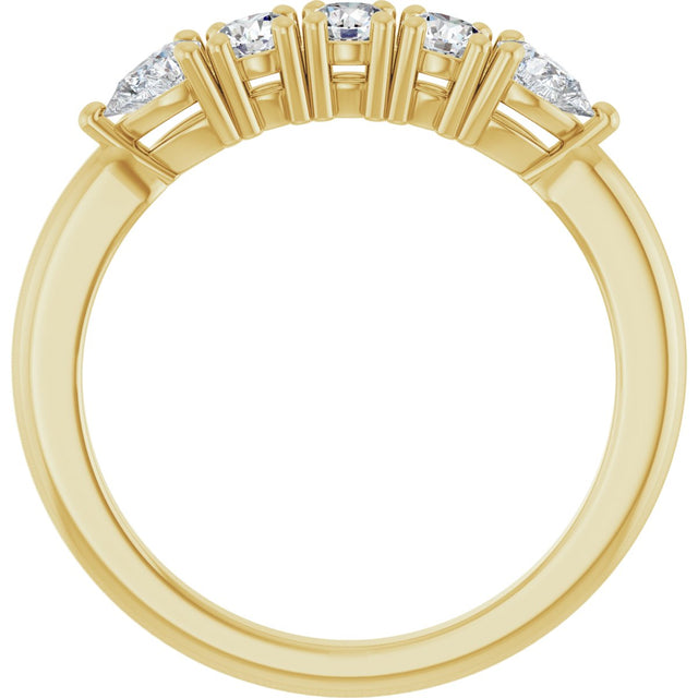 14K Gold Round Lab-Grown Diamond Anniversary Band - 3/8-1 CTW - Yellow Gold - view 2