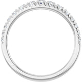 14K Gold Round Lab-Grown Diamond French-Set Graduated Anniversary Band - 3/8-3/4 CTW - White Gold - view 2