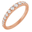14K Gold Round Natural Diamond French-Set Graduated Anniversary Band - 1/2-3/4 CTW - Rose Gold