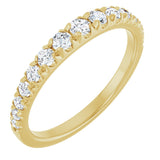 14K Gold Round Lab-Grown Diamond French-Set Graduated Anniversary Band - 3/8-3/4 CTW - Yellow Gold