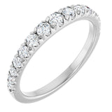 Platinum Round Lab-Grown Diamond French-Set Graduated Anniversary Band - 3/8-3/4 CTW
