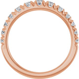 14K Gold Round Lab-Grown Diamond French-Set Graduated Anniversary Band - 3/8-3/4 CTW - Rose Gold - view 2