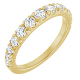 14K Gold Round Natural Diamond French-Set Graduated Anniversary Band - 1/2-3/4 CTW - Yellow Gold