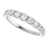 14K Gold Round Lab-Grown Diamond French-Set Graduated Anniversary Band - 3/8-3/4 CTW - White Gold - view 5