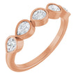 14K Gold Pear Lab-Grown Diamond Bezel-Set Five-Stone Anniversary Band - 4x3mm Stones - Rose Gold