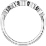 14K Gold Pear Lab-Grown Diamond Bezel-Set Five-Stone Anniversary Band - 4x3mm Stones - White Gold - view 2