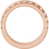 14K Gold Round Lab-Grown Diamond Single Sided Stepped-Edge Anniversary Band – 2.5 mm Stones - Rose Gold - view 2