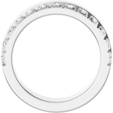 14K Gold Round Lab-Grown Diamond Single Sided Stepped-Edge Anniversary Band – 2.5 mm Stones - White Gold - view 2