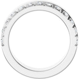 14K Gold Round Lab-Grown Diamond Single Sided Stepped-Edge Anniversary Band – 2.5 mm Stones - White Gold - view 2