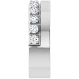 14K Gold Round Lab-Grown Diamond Single Sided Stepped-Edge Anniversary Band – 2.5 mm Stones - White Gold - view 4