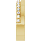 14K Gold Round Lab-Grown Diamond Single Sided Stepped-Edge Anniversary Band – 2.5 mm Stones (1 CTW) - Yellow Gold - view 4