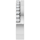 14K Gold Round Lab-Grown Diamond Single Sided Stepped-Edge Anniversary Band – 2.5 mm Stones (1 CTW) - White Gold - view 4