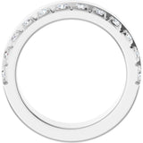 14K Gold Round Lab-Grown Diamond Single Sided Stepped-Edge Anniversary Band – 2.5 mm Stones - White Gold - view 2