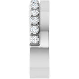 14K Gold Round Lab-Grown Diamond Single Sided Stepped-Edge Anniversary Band – 2.5 mm Stones - White Gold - view 4