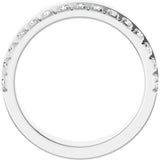 14K Gold Round Natural Diamond Single Sided Stepped-Edge Anniversary Band – 3 mm Stones (1 1/3 CTW) - White Gold - view 2