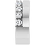 14K Gold Round Natural Diamond Single Sided Stepped-Edge Anniversary Band – 2.5 mm Stones - White Gold - view 4