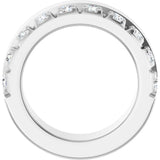 14K Gold Round Lab-Grown Diamond Single Sided Stepped-Edge Anniversary Band – 2.5 mm Stones - White Gold - view 2