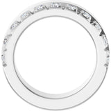 14K Gold Round Lab-Grown Diamond Single Sided Stepped-Edge Anniversary Band – 2.5 mm Stones - White Gold - view 2