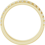 14K Gold Round Lab-Grown Diamond Single Sided Stepped-Edge Anniversary Band – 2.5 mm Stones (1 CTW) - Yellow Gold - view 2