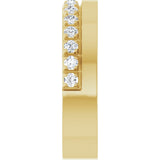 14K Gold Round Natural Diamond Single Sided Stepped-Edge Anniversary Band – 3 mm Stones (1 1/3 CTW) - Yellow Gold - view 4
