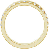 14K Gold Round Natural Diamond Single Sided Stepped-Edge Anniversary Band – 3 mm Stones (1 1/3 CTW) - Yellow Gold - view 2