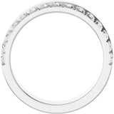 14K Gold Round Lab-Grown Diamond Single Sided Stepped-Edge Anniversary Band – 3 mm Stones (1 1/3 CTW) - White Gold - view 2