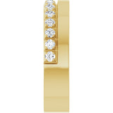14K Gold Round Natural Diamond Single Sided Stepped-Edge Anniversary Band – 3 mm Stones (1 1/3 CTW) - Yellow Gold - view 4