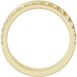 14K Gold Round Lab-Grown Diamond Single Sided Stepped-Edge Anniversary Band – 3 mm Stones (1 1/3 CTW) - Yellow Gold - view 2