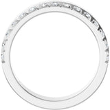 14K Gold Round Natural Diamond Single Sided Stepped-Edge Anniversary Band – 3 mm Stones (1 1/3 CTW) - White Gold - view 2