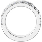 14K Gold Round Natural Diamond Single Sided Stepped-Edge Anniversary Band – 2.5 mm Stones - White Gold - view 2