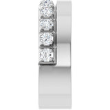 14K Gold Round Lab-Grown Diamond Single Sided Stepped-Edge Anniversary Band – 2.5 mm Stones - White Gold - view 4