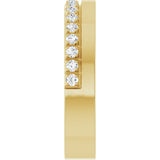 14K Gold Round Lab-Grown Diamond Single Sided Stepped-Edge Anniversary Band – 2.5 mm Stones (1 CTW) - Yellow Gold - view 4