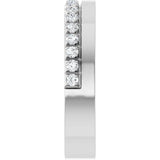 14K Gold Round Lab-Grown Diamond Single Sided Stepped-Edge Anniversary Band – 2.5 mm Stones (1 CTW) - White Gold - view 4