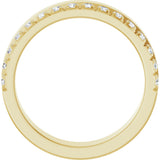 14K Gold Round Lab-Grown Diamond Single Sided Stepped-Edge Anniversary Band – 2.5 mm Stones (1 CTW) - Yellow Gold - view 2
