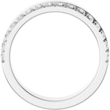 14K Gold Round Natural Diamond Single Sided Stepped-Edge Anniversary Band – 2.5 mm Stones (1 CTW) - White Gold - view 2