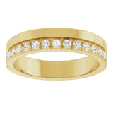 14K Gold Round Lab-Grown Diamond Single Sided Stepped-Edge Anniversary Band – 2.5 mm Stones (1 CTW) - Yellow Gold - view 3