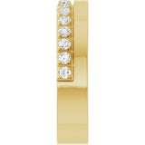 14K Gold Round Lab-Grown Diamond Single Sided Stepped-Edge Anniversary Band – 2.5 mm Stones (1 CTW) - Yellow Gold - view 4