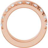 14K Gold Round Lab-Grown Diamond Single Sided Stepped-Edge Anniversary Band – 3 mm Stones - Rose Gold - view 2